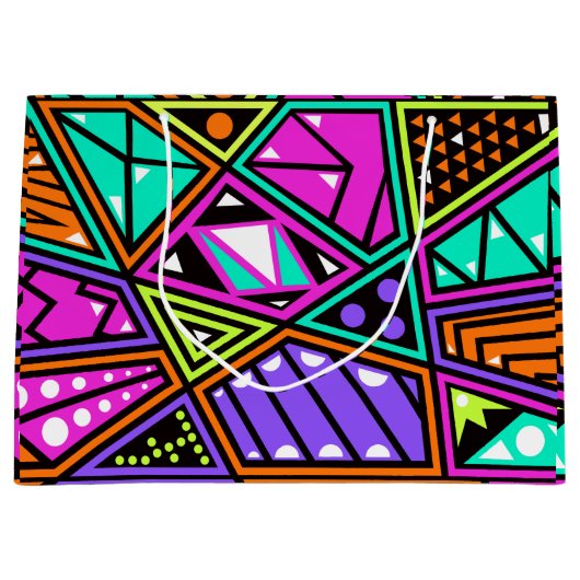 ネオン抽象芸術抱き枕 ラージペーパーバッグ (正面)