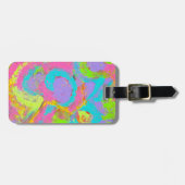 ネオン抽象芸術抽象芸術の芸術ブラシストローク ラゲッジタグ (正面横)