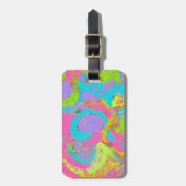 ネオン抽象芸術抽象芸術の芸術ブラシストローク ラゲッジタグ (正面縦)