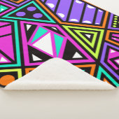 ネオン抽象芸術毛布 シェルパブランケット (3/4)