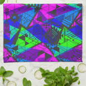 ネオン抽象芸術。 キッチンタオル (折り畳み)