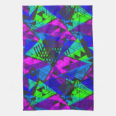 ネオン抽象芸術。 キッチンタオル (縦)