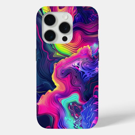 ネオン抽象芸術 - クロマティックウェーブ Case-Mate iPhoneケース (裏面)