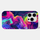 ネオン抽象芸術 - クロマティックウェーブ Case-Mate iPhoneケース (裏面 (横))