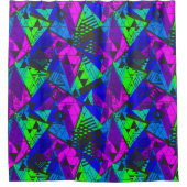 ネオン抽象芸術。 シャワーカーテン (正面)