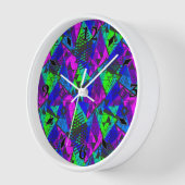 ネオン抽象芸術。テーブルクロス 壁時計 (傾斜)