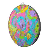 ネオン抽象芸術 – 手のブラッ色彩の鮮やかクストローク ダーツボード (正面右)