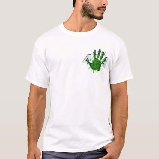 ネオン指紋と手形のスプラッシュ 2026 Tシャツ (正面)