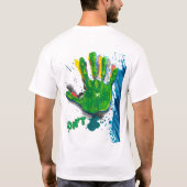 ネオン指紋と手形のスプラッシュ 2026 Tシャツ (裏面)