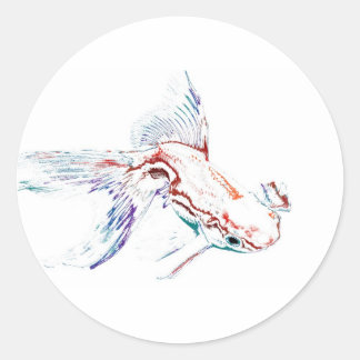 ネオン数々のカラーのレインボーフィッシュ/金魚/コイ ラウンドシール