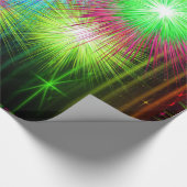 ネオン数々のカラースターバスト絵を描（ばちゃばちゃ）跳ねる大 ラッピングペーパー (角)