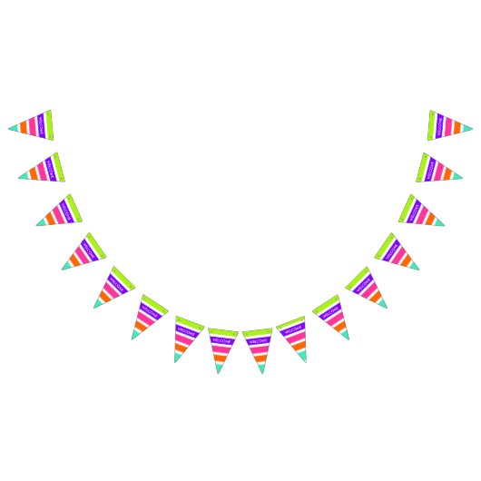 ネオン数々のカラーストライプアイディア バンティングフラッグ (全)