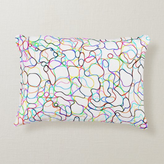 ネオン数々のカラー曲線パターン – カッコいい アクセントクッション (裏面)