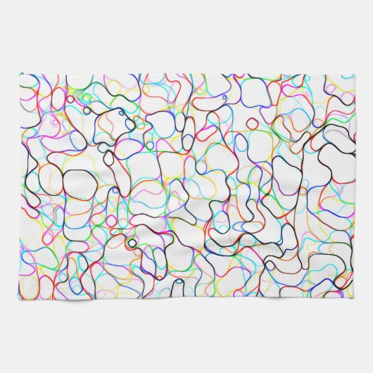 ネオン数々のカラー曲線パターン – カッコいい キッチンタオル (横)