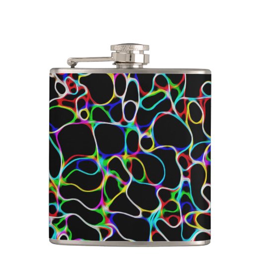 ネオン数々のカラー曲線パターン – カッコいい フラスク (正面)