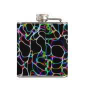 ネオン数々のカラー曲線パターン – カッコいい フラスク (裏面)