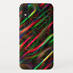 ネオン数々のカラー曲線パターン – カッコいい iPhone XRケース