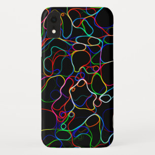 ネオン数々のカラー曲線パターン – カッコいい iPhone XRケース