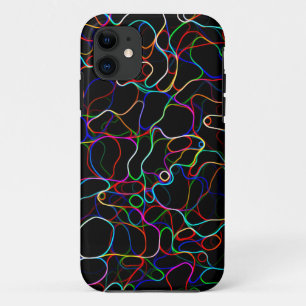 ネオン数々のカラー曲線パターン – カッコいい iPhone 11 ケース