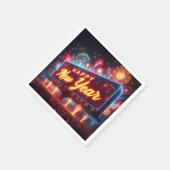 ネオン新年の看板 スタンダードカクテルナプキン (角)