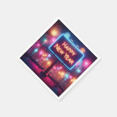 ネオン新年の看板 スタンダードカクテルナプキン (角)