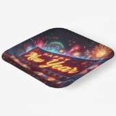 ネオン新年の看板 ペーパープレート (傾斜あり)