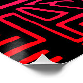 ネオン族のロバはっきりしたーとサイケデリックウォールアート ポスター (コーナー)