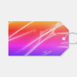 ネオン明るいオレンジ色の赤い縞模様の虹の色 ギフトタグ