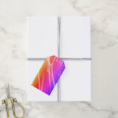 ネオン明るいオレンジ色の赤い縞模様の虹の色 ギフトタグ (より糸付き)