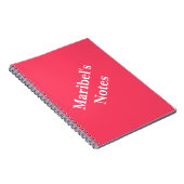 ネオン明るい赤紫色ネームカレッジ ノートブック (右側)