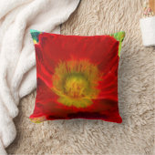 ネオン明るく多彩なケシの花の装飾用クッション クッション (ブランケット)