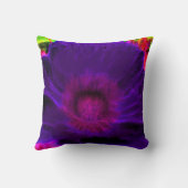 ネオン明るく多彩なケシの花の装飾用クッション クッション (裏面)