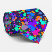 ネオン明るく多彩なペンキの(ばちゃばちゃ)跳ねるの首のタイ ネクタイ (ロール)