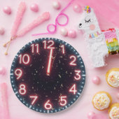 ネオン時計の新年紙吹雪 ペーパープレート (パーティー)