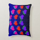 ネオン暗いハートレトロ漫画おもしろいパターン アクセントクッション (裏面(縦))