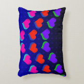 ネオン暗いハートレトロ漫画おもしろいパターン アクセントクッション (正面(垂直))