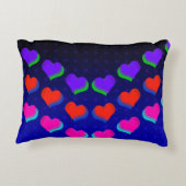 ネオン暗いハートレトロ漫画おもしろいパターン アクセントクッション (裏面)