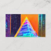 ネオン未来型ホログラムモダンピラミッド 名刺 (正面)