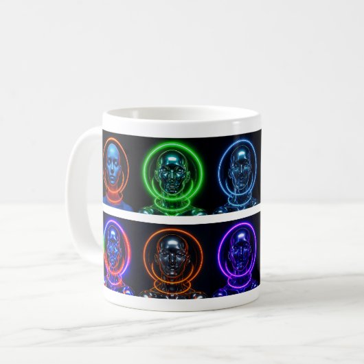 ネオン未来型ロボット コーヒーマグカップ (正面左)