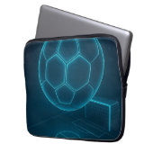 ネオン未来的なサッカーフィールドアート ラップトップスリーブ (正面左)