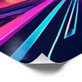 ネオン未来的な街並はっきりした- Sci-Fi Art ポスター (コーナー)