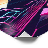 ネオン未来的サイバーシティアート ポスター (コーナー)