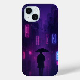 ネオン東京iPhoneケース - サイバーパンクシティの夜の雰囲気 iPhone 15ケース