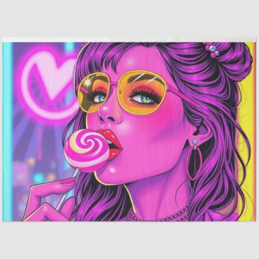 ネオン棒つきキャンデーデカッペ紙 | 薄葉紙 (正面)