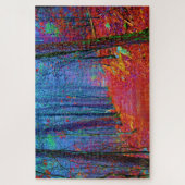 ネオン森林油絵写真色彩の鮮やか写真 ジグソーパズル (縦)