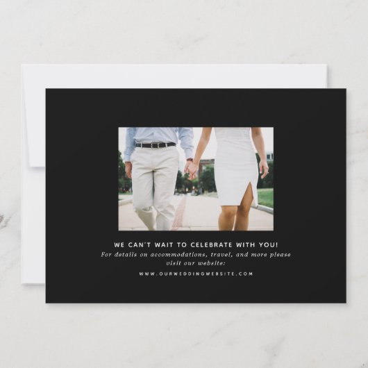 ネオン横写真 Save the Date 招待状 (裏面)