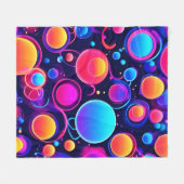 ネオン気泡パターン フリースブランケット (正面(横))