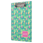 ネオン水彩サボテンポット柄 クリップボード (左)