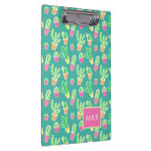 ネオン水彩サボテンポット柄 クリップボード (右)