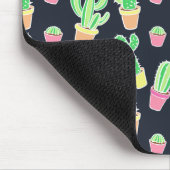 ネオン水彩サボテンポット マウスパッド (コーナー)